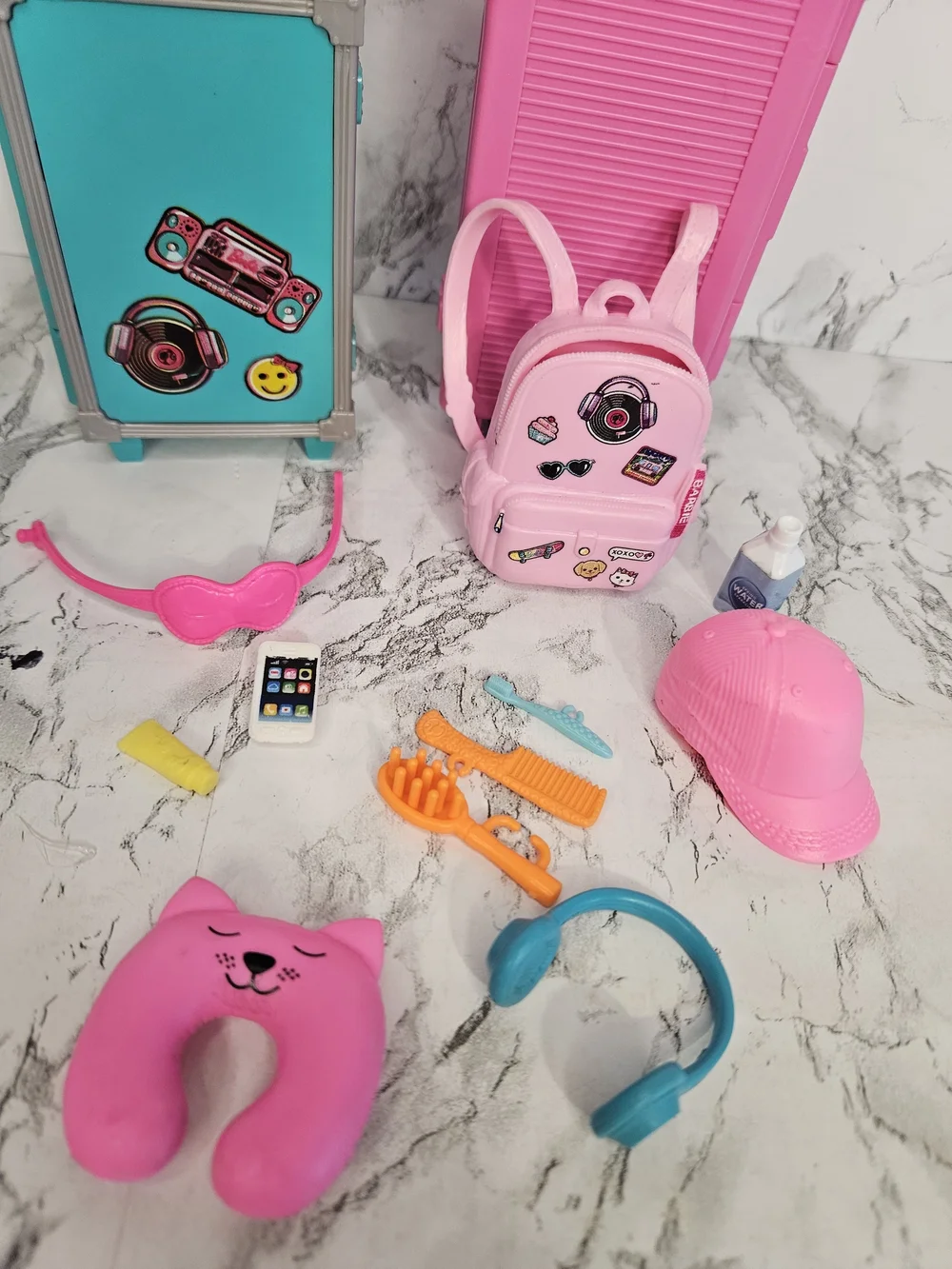 Barbie Pink & Teal Travel Luggage and Accessories Set